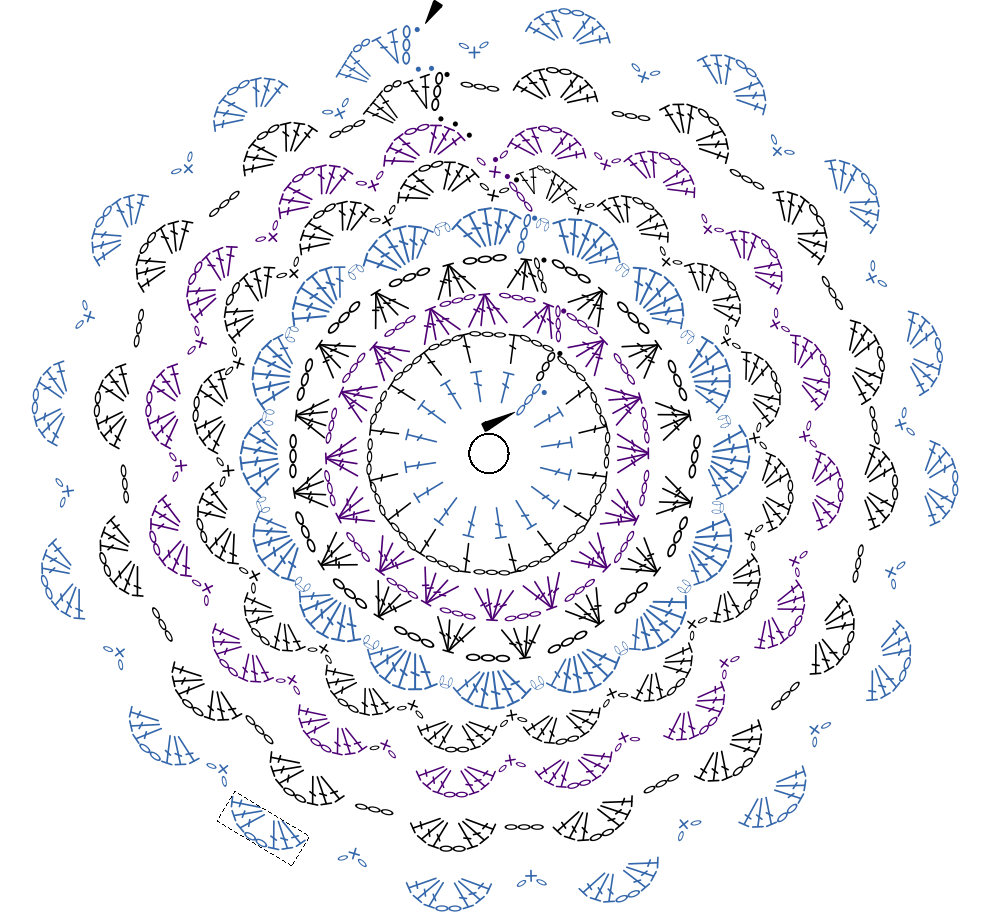 Motivo de Crochê Rubi – Gráfico 2 em 1